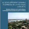 Le développement durable à l’épreuve de la politique concrète: Quelques réflexions sur la santé publique, le développement durable et le genre en Afrique (French Edition) (EPUB)